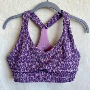 Kyodan Purple Cheetah Leopard Print Sports Bra Size Medium